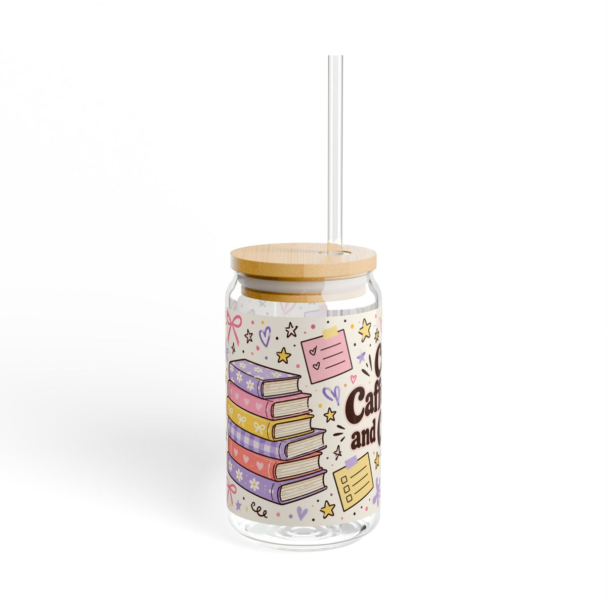 Cute, Caffeinated & Confused || Glass Cup