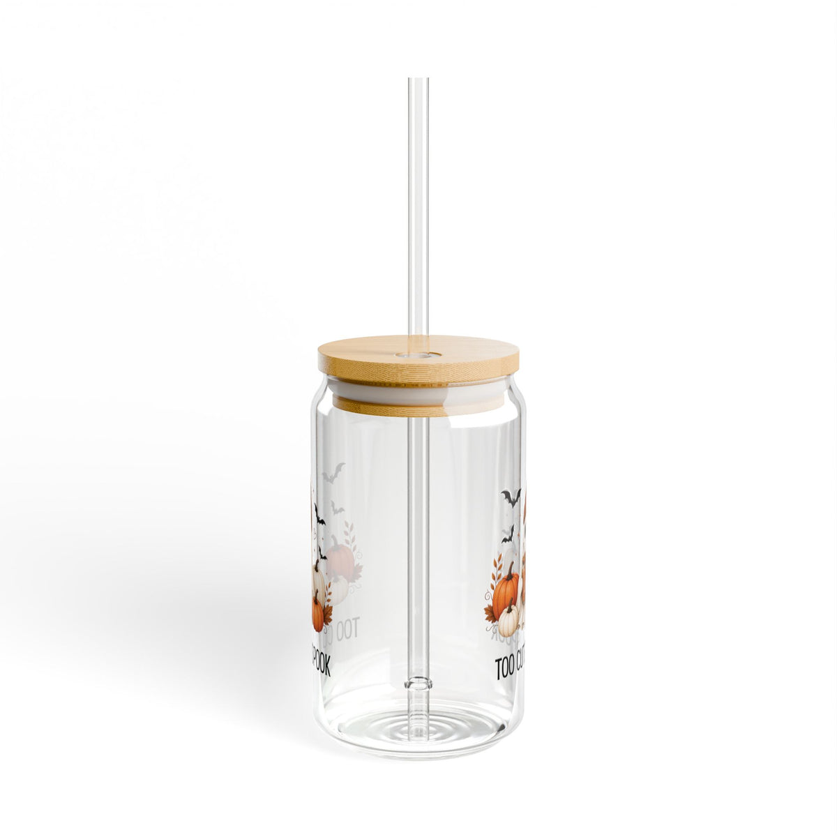 16oz Halloween Ghost Sipper Glass – ‘Too Cute to Spook’