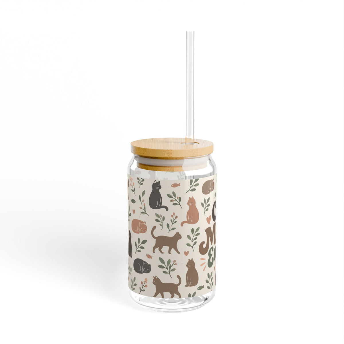 Cat Mom Energy || Glass Cup