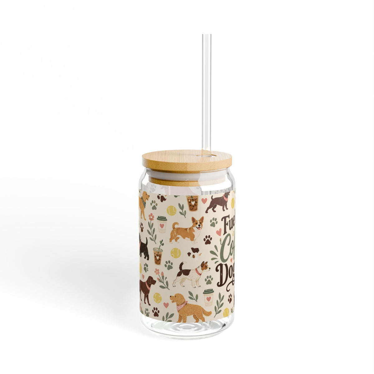 Fueled by Coffee & Dog walks || Glass Cup