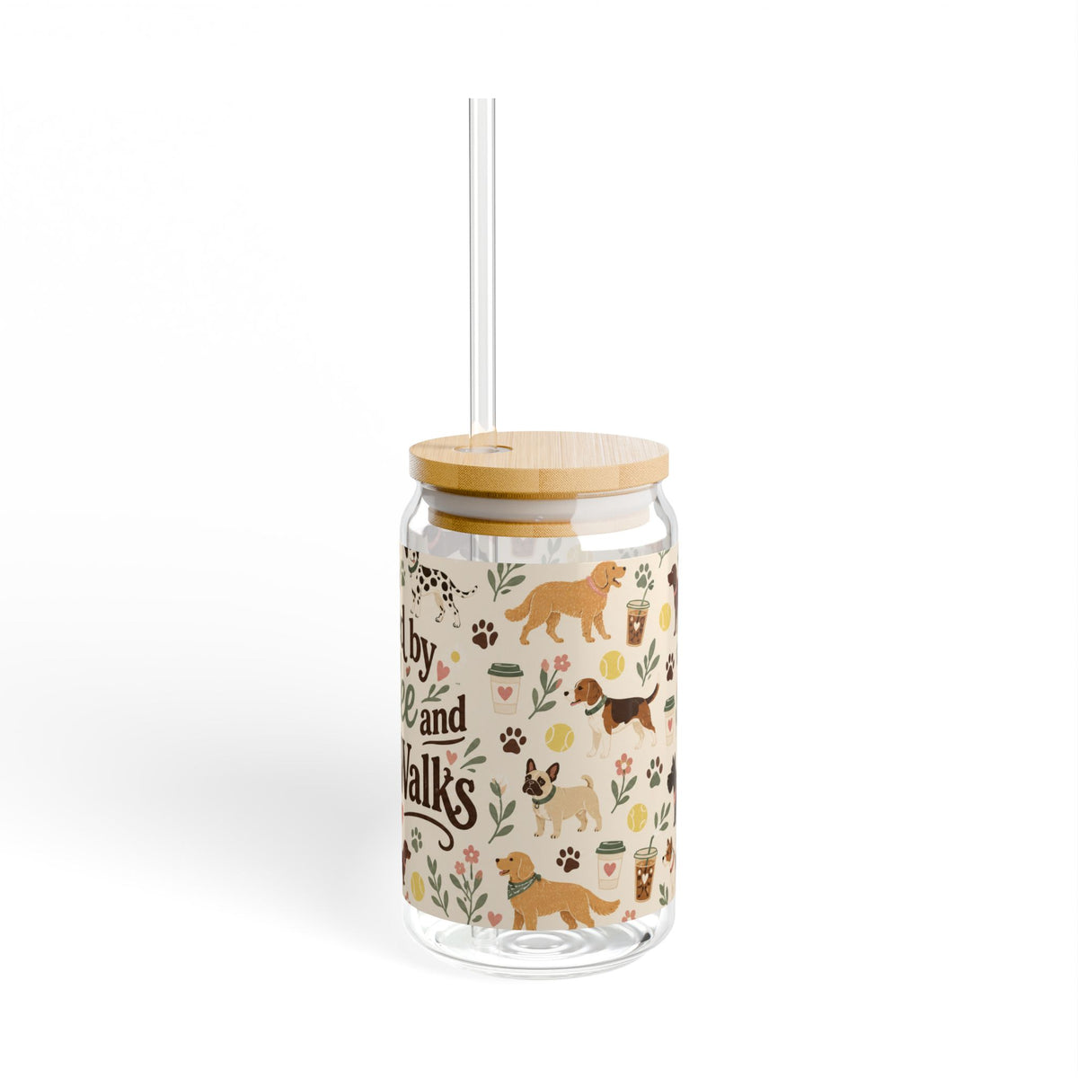 Fueled by Coffee & Dog walks || Glass Cup